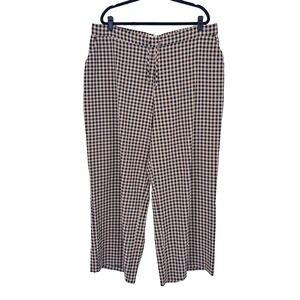 Sonderhaus Perfect Pant Gingham Wide Leg Peach Navy Blue Cotton Drawstring 2XL